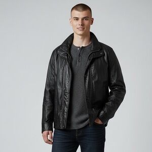 Wilsons Leather Black Leather Jacket 3X Thinsulate Lined Mens Coat